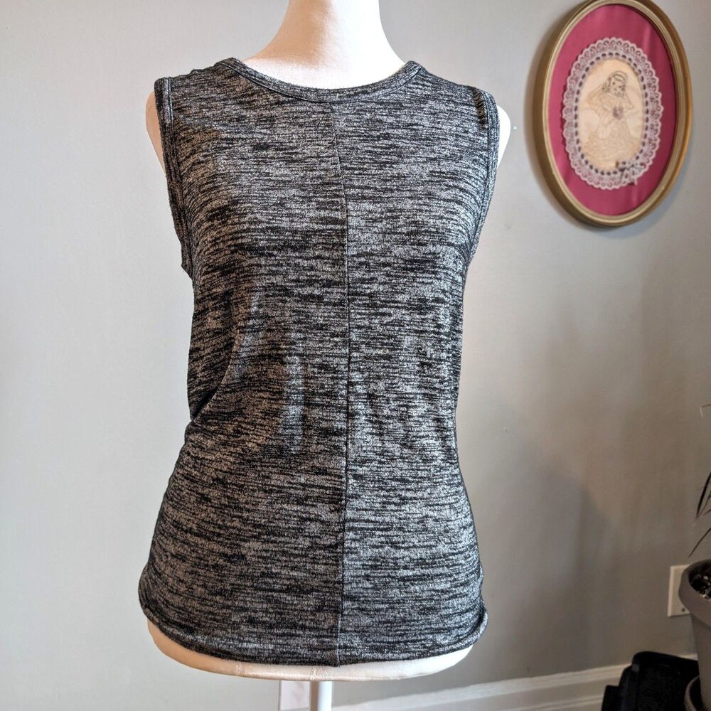 Rag & Bone Jeans Sleeveless Top Soft Gray Twist Cropped Heathered Open Back S